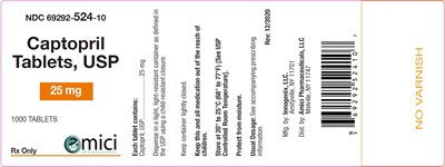 Captopril 25mg 1000ct   Label